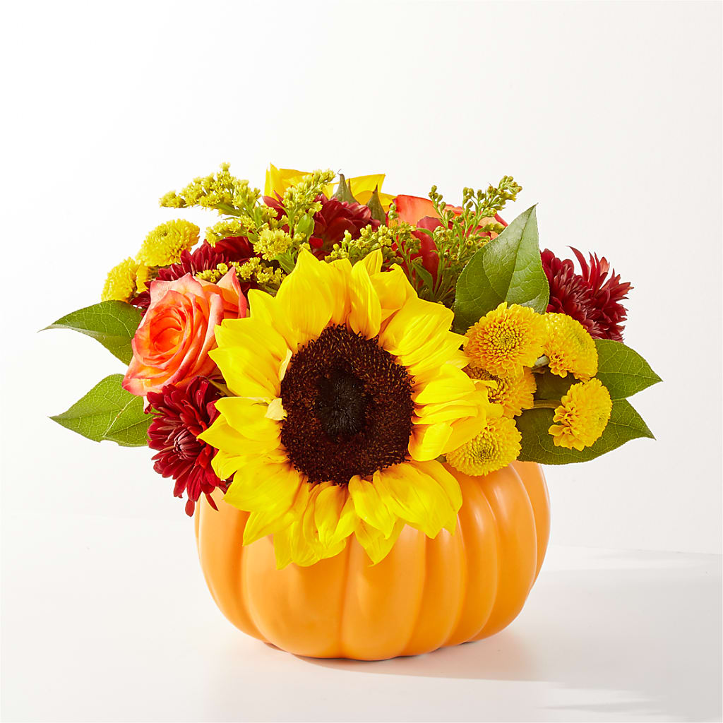 Golden Gourd Pumpkin Bouquet – Coatesville Flower Shop, Coatesville PA