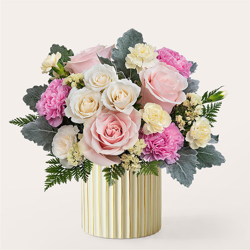 Blissful Moments Bouquet with Ivory Vase – Coatesville Flower Shop, Coatesville PA