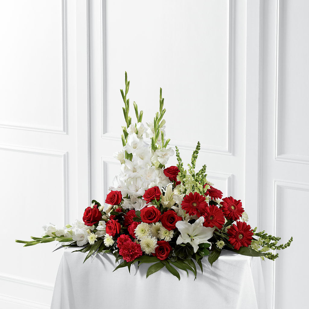 Crimson & White Arrangement – Coatesville Flower Shop, Coatesville PA