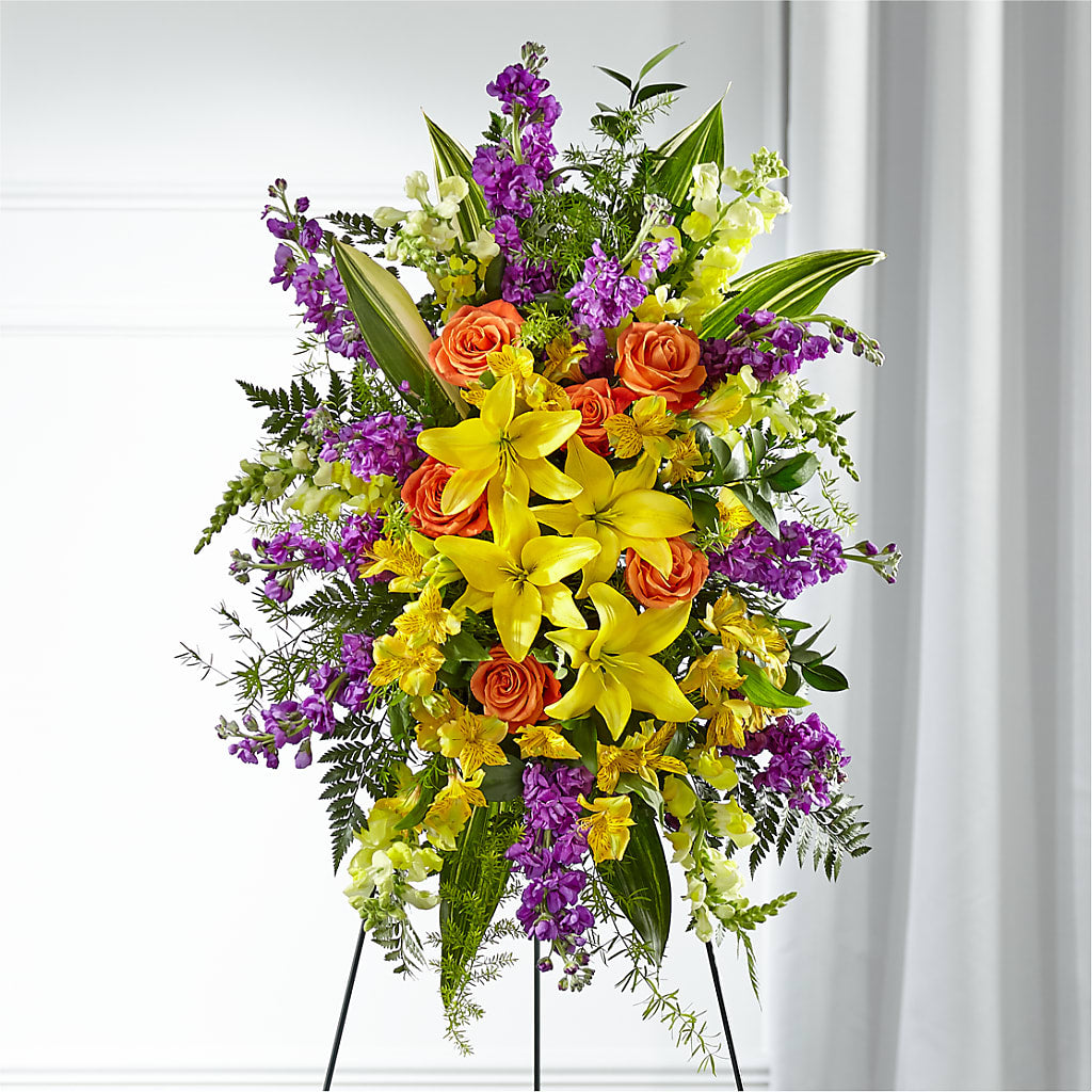 Thoughtful Prayers Standing Spray – Coatesville Flower Shop, Coatesville PA
