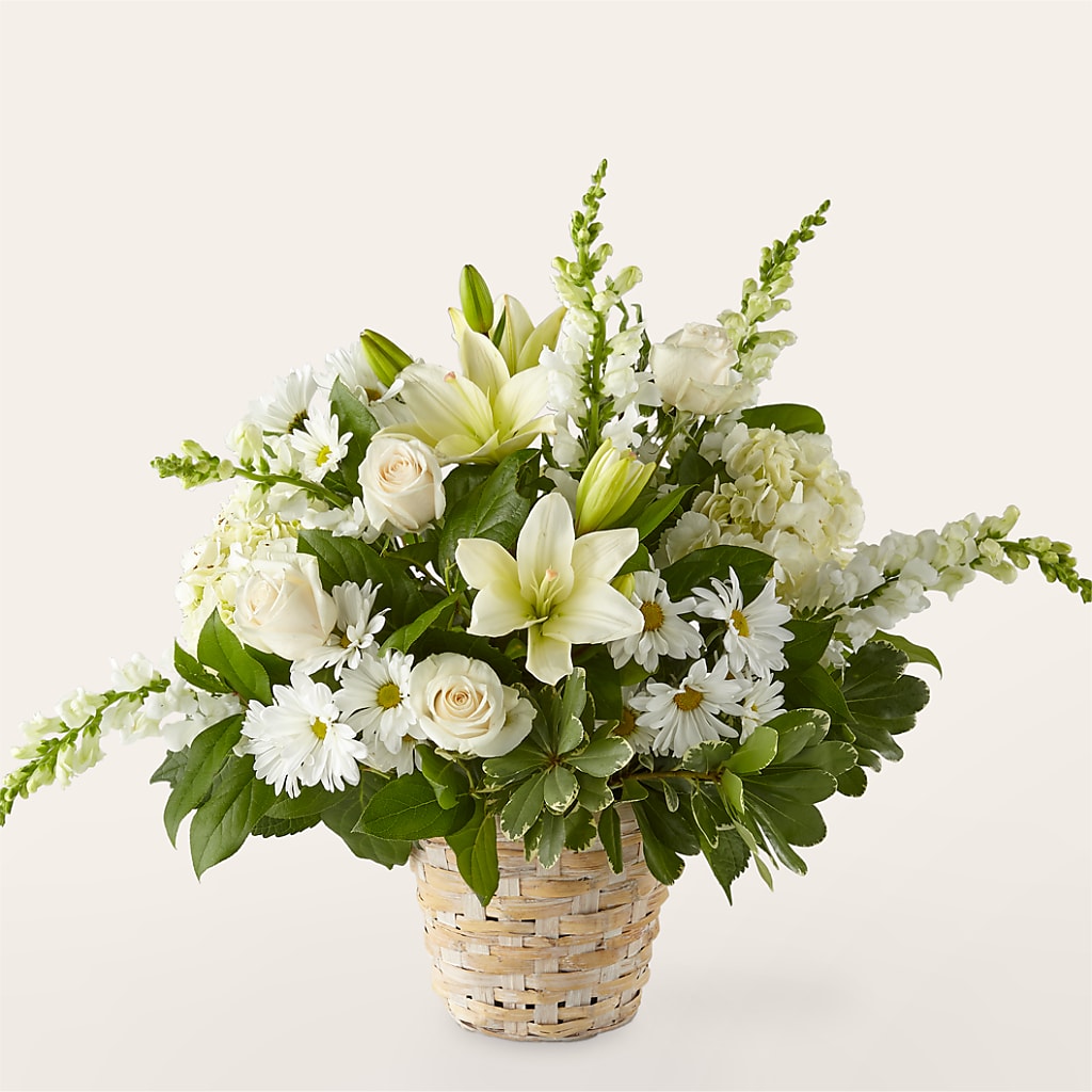 Ivory Elegance Floral Basket – Coatesville Flower Shop, Coatesville PA