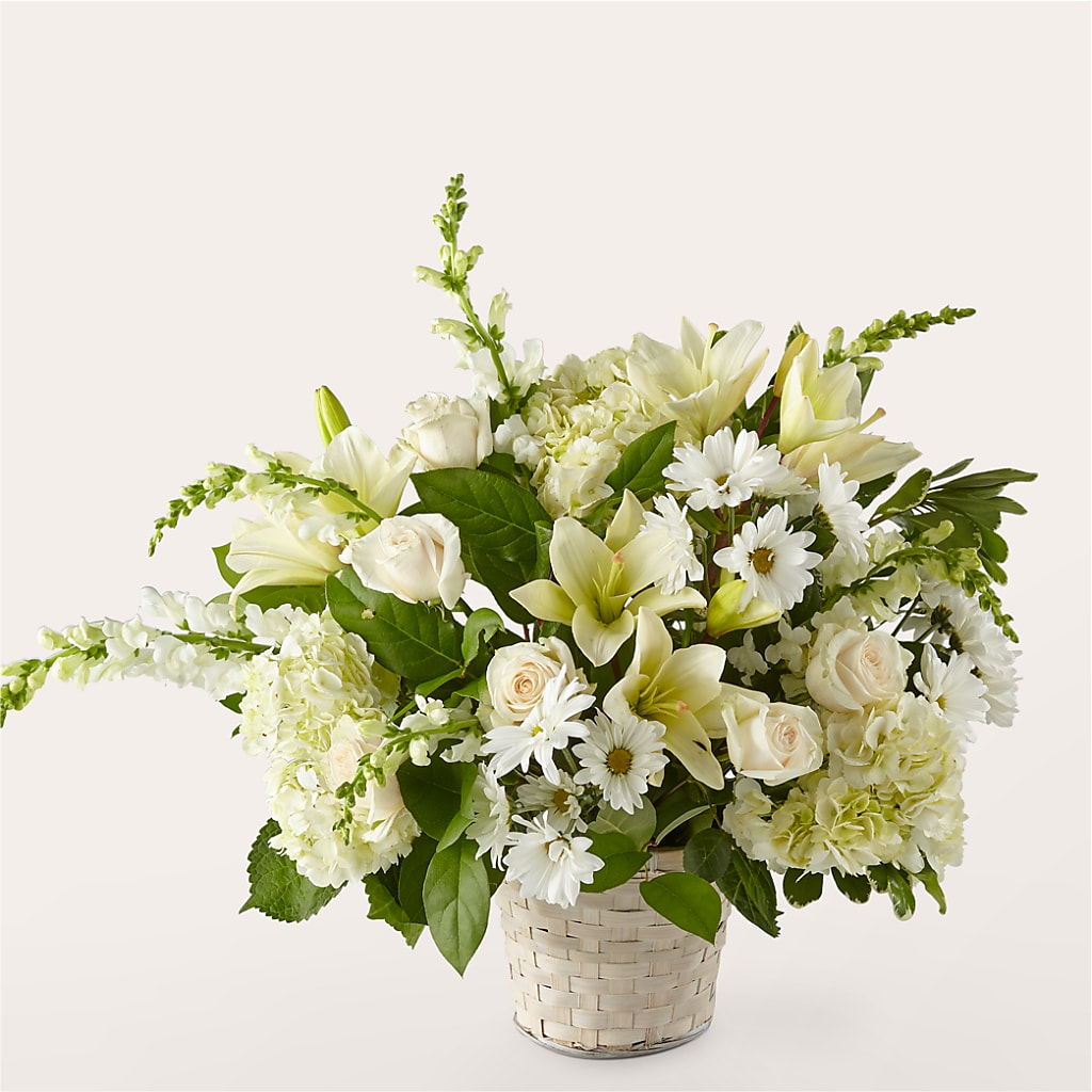 Ivory Elegance Floral Basket – Coatesville Flower Shop, Coatesville PA