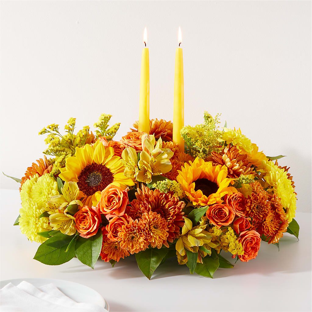 Autumn Harmony Centerpiece – Coatesville Flower Shop, Coatesville PA