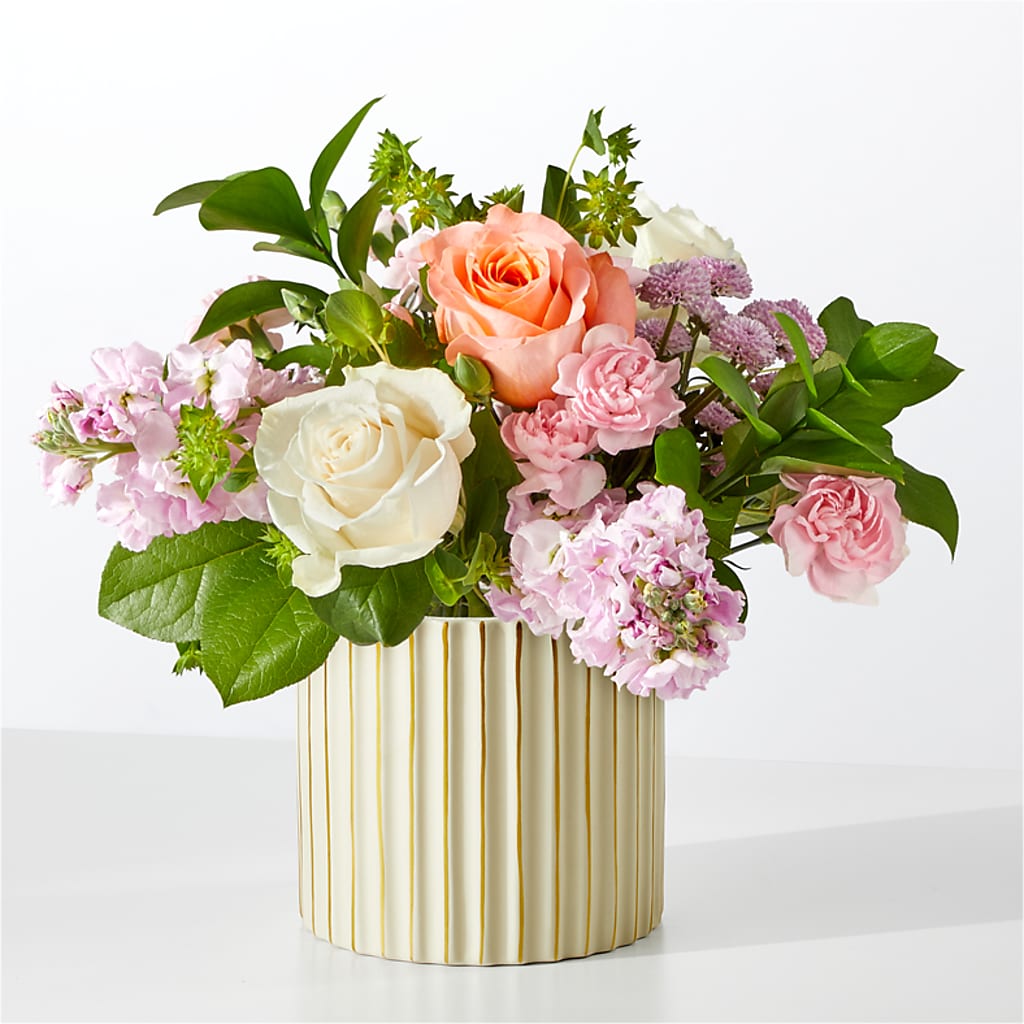 French Market Bouquet with Ivory Vase – Coatesville Flower Shop, Coatesville PA