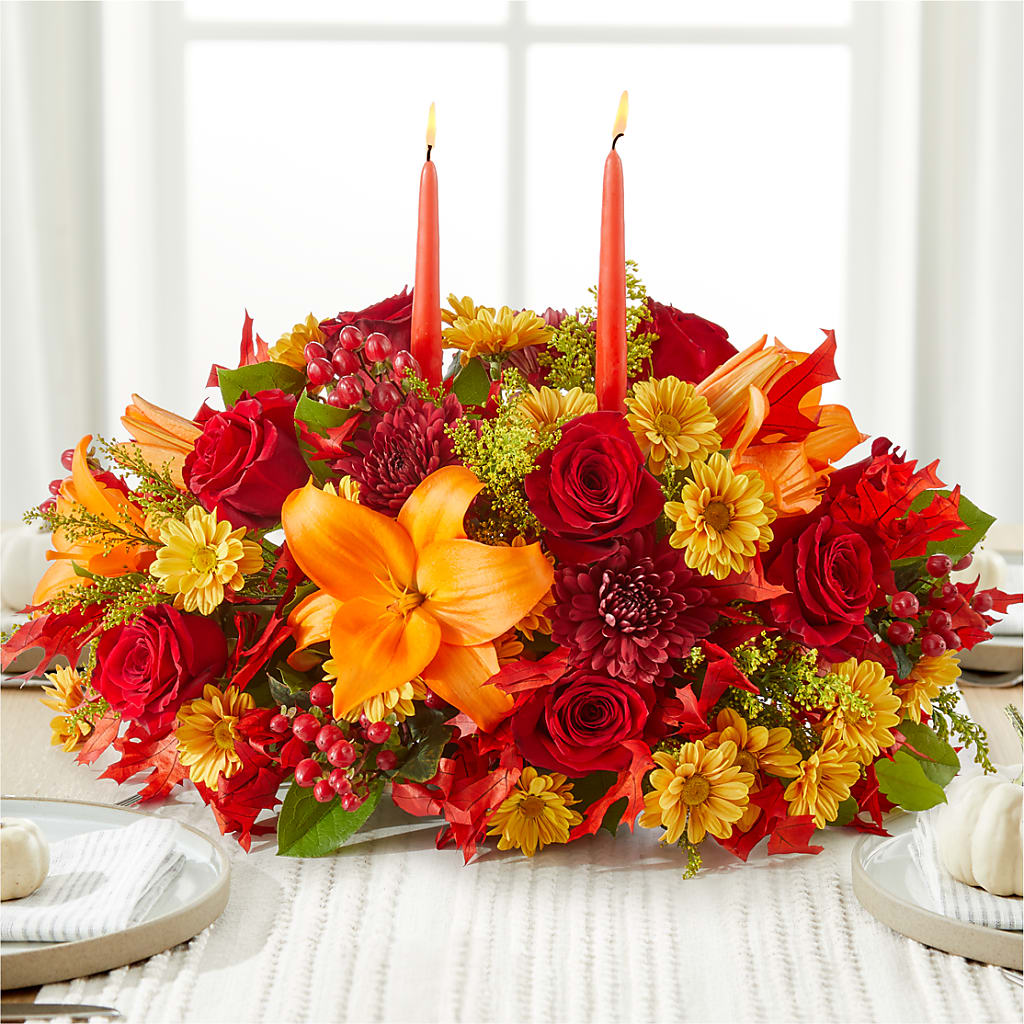Autumn's Embrace Centerpiece – Coatesville Flower Shop, Coatesville PA