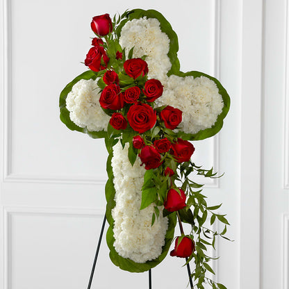 Floral Cross Easel –  Coatesville Flower Shop, Coatesville PA