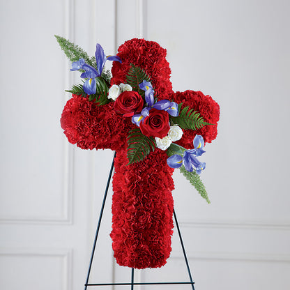 Faithful Hero Floral Cross –  Coatesville Flower Shop, Coatesville PA