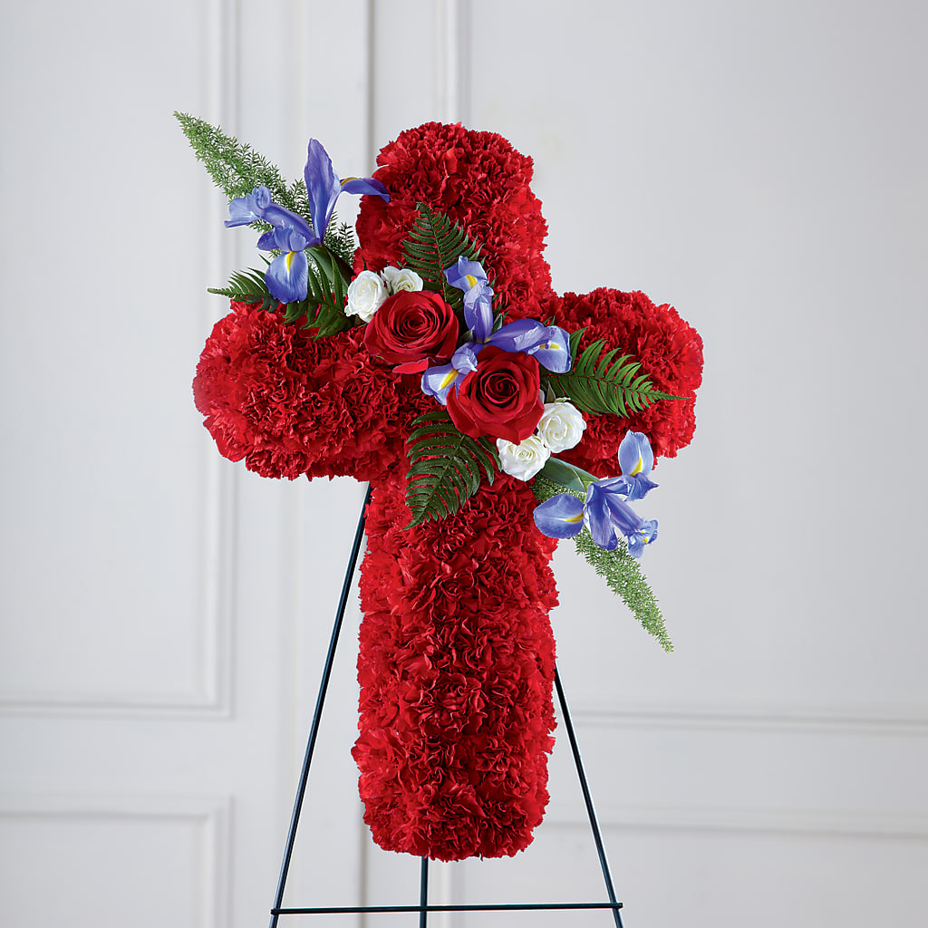 Faithful Hero Floral Cross –  Coatesville Flower Shop, Coatesville PA