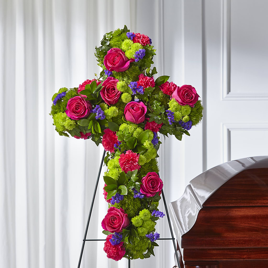 Tribute Rose Floral Cross –  Coatesville Flower Shop, Coatesville PA