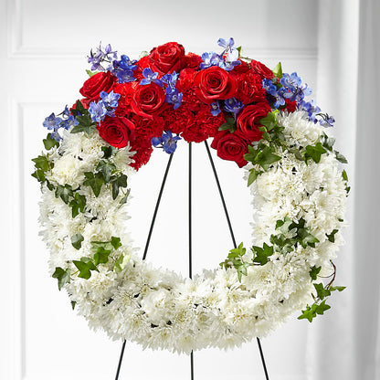 Patriotic Passion Wreath –  Coatesville Flower Shop, Coatesville PA