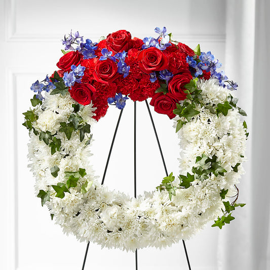 Patriotic Passion Wreath –  Coatesville Flower Shop, Coatesville PA