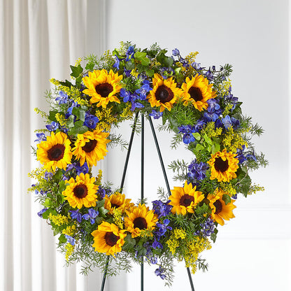 Bright Rays Wreath –  Coatesville Flower Shop, Coatesville PA