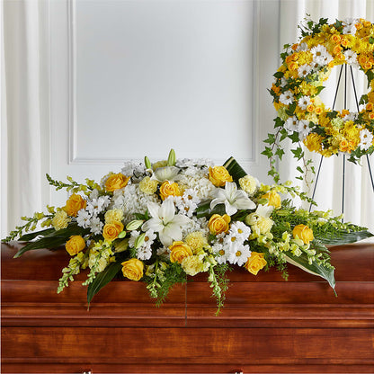 Golden Harmony Casket Spray –  Coatesville Flower Shop, Coatesville PA