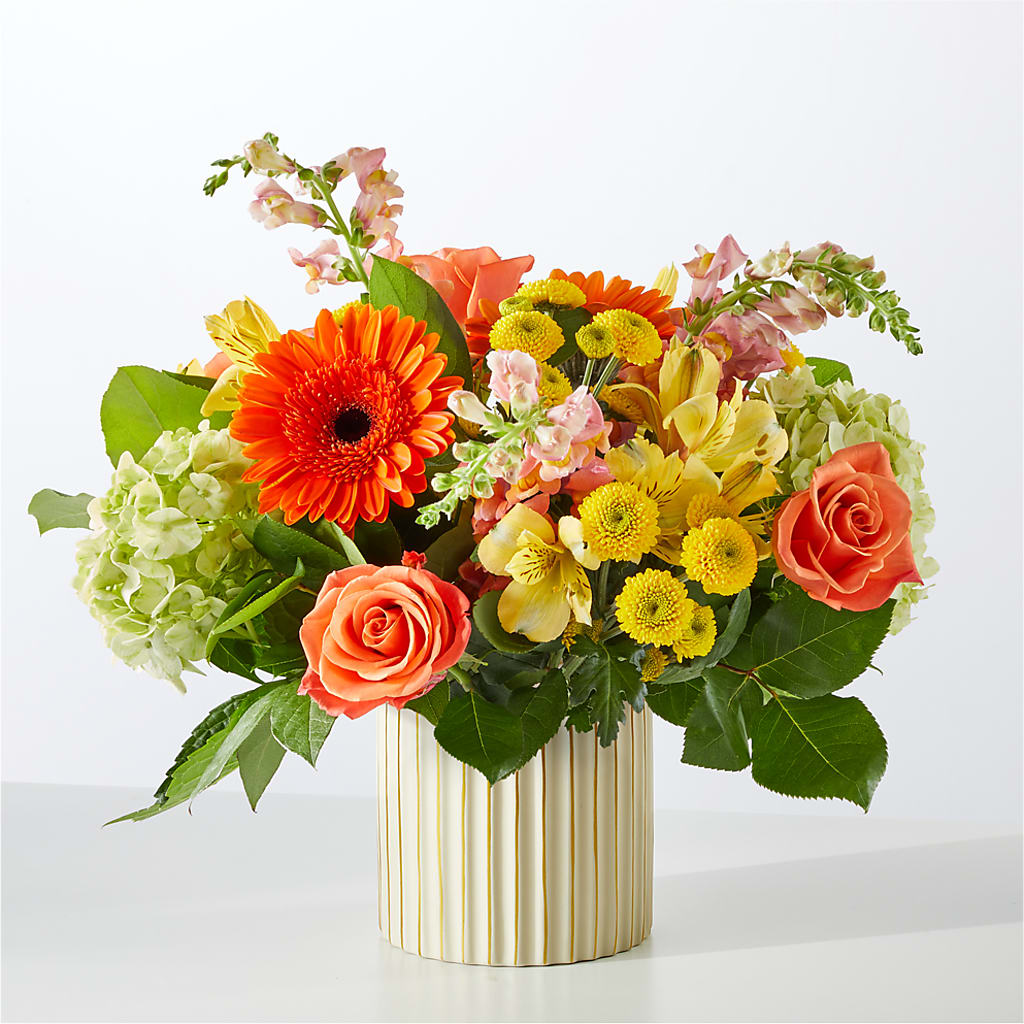 Autumn Sunshine Bouquet with Ivory Vase –  Coatesville Flower Shop, Coatesville PA