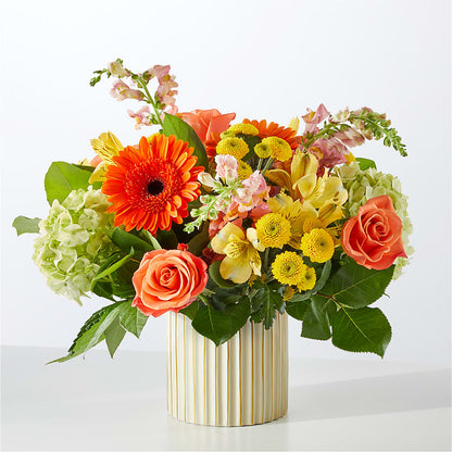 Autumn Sunshine Bouquet with Ivory Vase –  Coatesville Flower Shop, Coatesville PA
