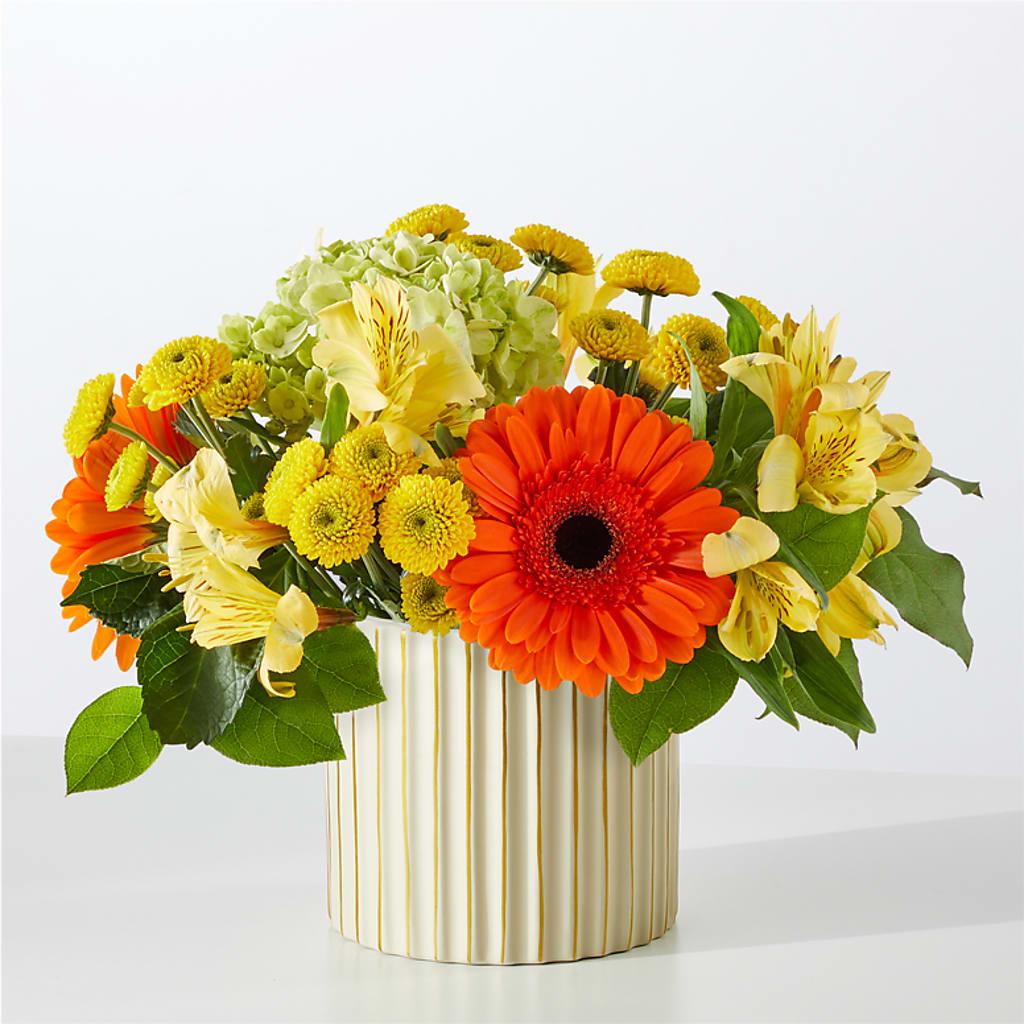Autumn Sunshine Bouquet with Ivory Vase –  Coatesville Flower Shop, Coatesville PA