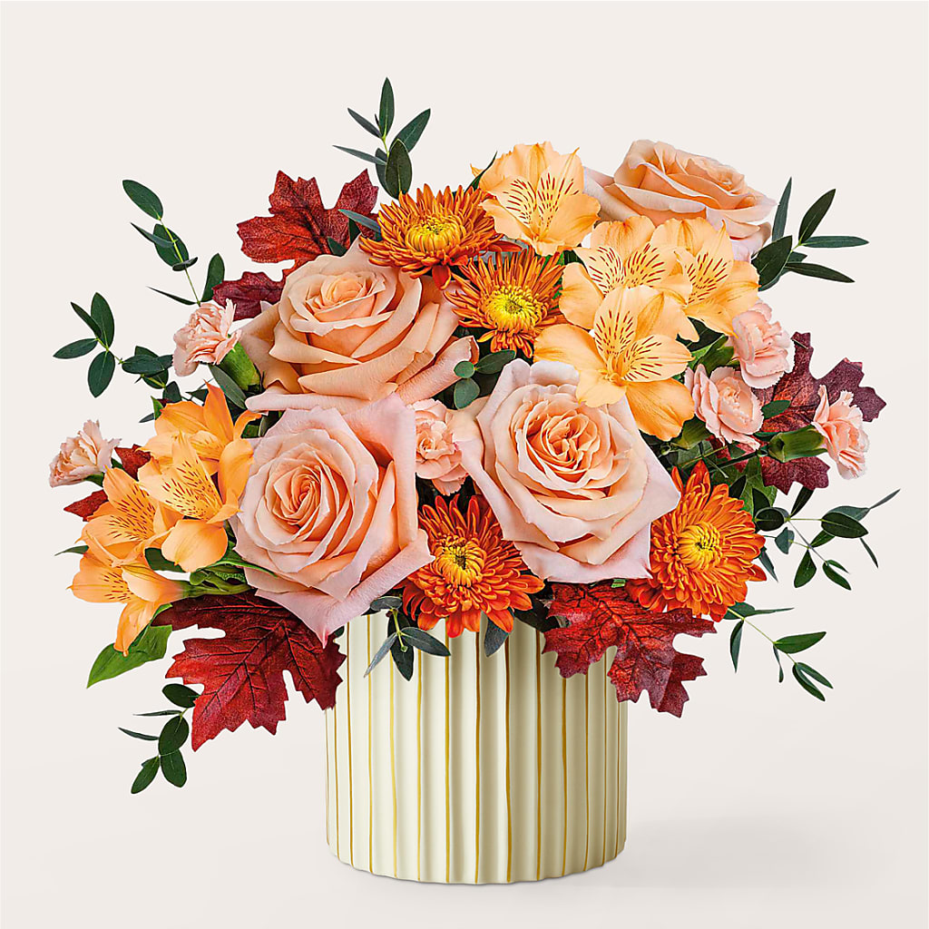 Spiced Latte Bouquet with Ivory Vase –  Coatesville Flower Shop, Coatesville PA