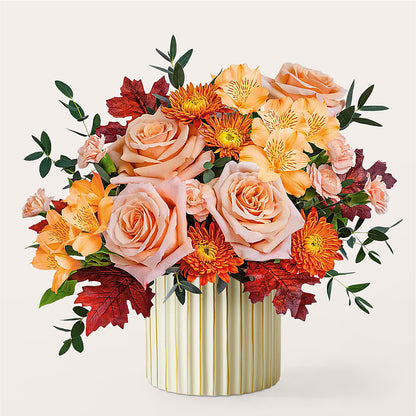 Spiced Latte Bouquet with Ivory Vase –  Coatesville Flower Shop, Coatesville PA