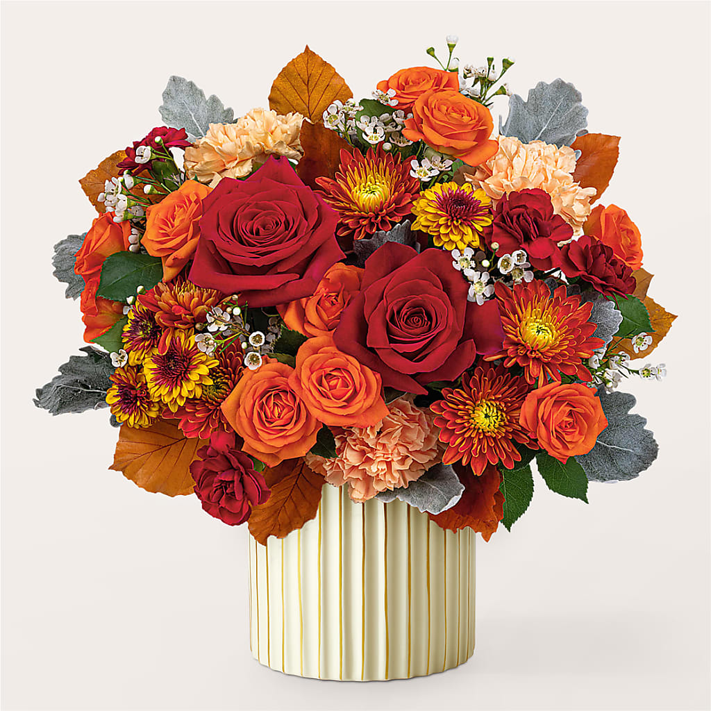 Merlot Bouquet with Ivory Vase –  Coatesville Flower Shop, Coatesville PA