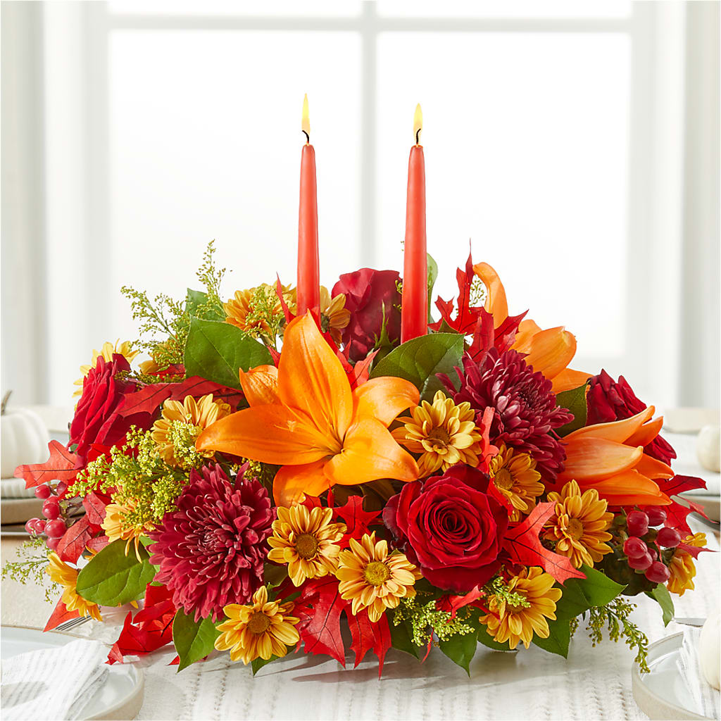 Autumn's Embrace Centerpiece –  Coatesville Flower Shop, Coatesville PA