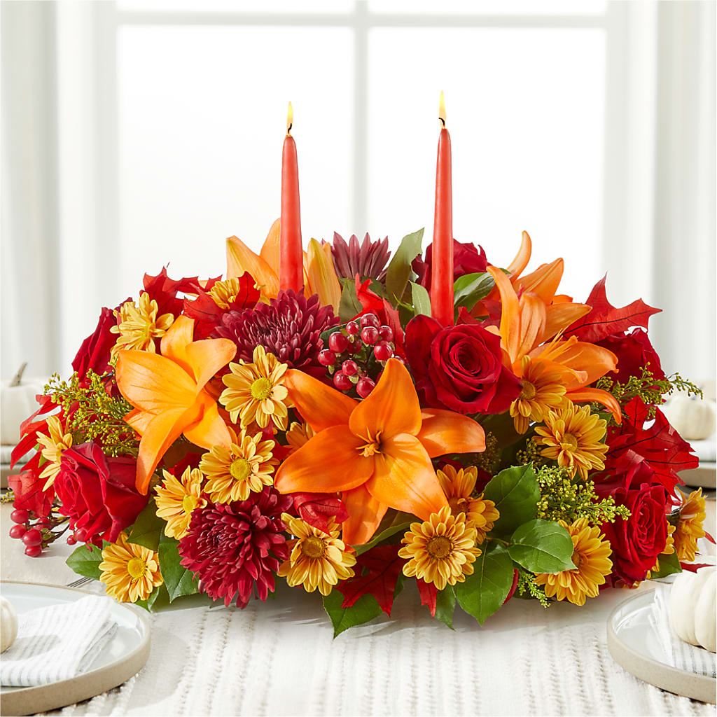 Autumn's Embrace Centerpiece –  Coatesville Flower Shop, Coatesville PA