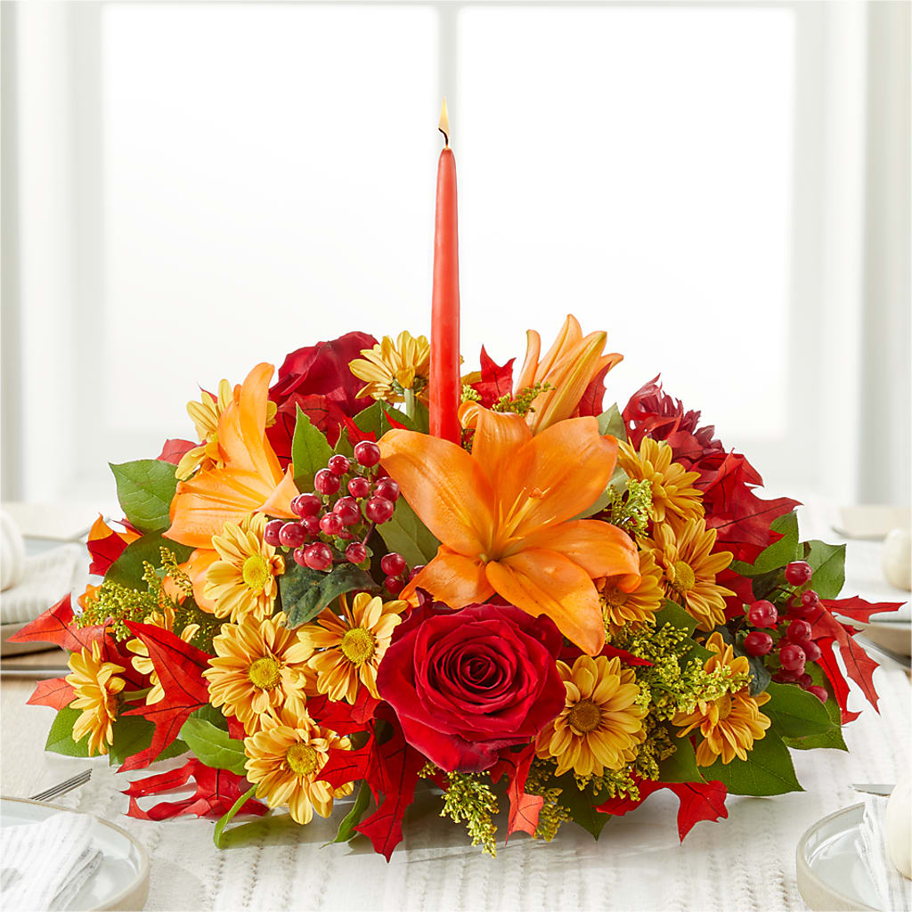 Autumn's Embrace Centerpiece –  Coatesville Flower Shop, Coatesville PA