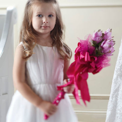 Sparkle Pink Flower Girl Bouquet –  Coatesville Flower Shop, Coatesville PA
